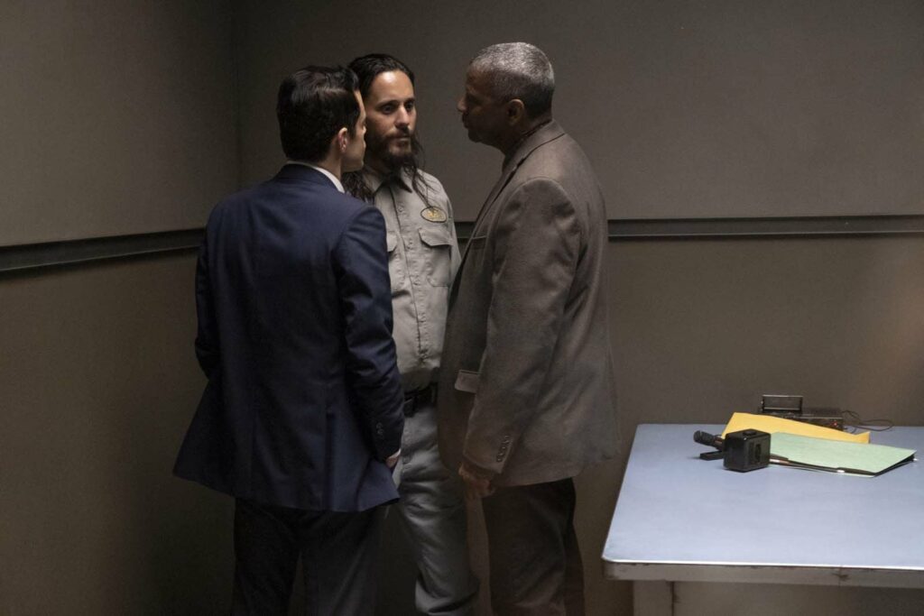 Rami Malek, Jared Leto et Denzel Washington dans Une affaire de détails